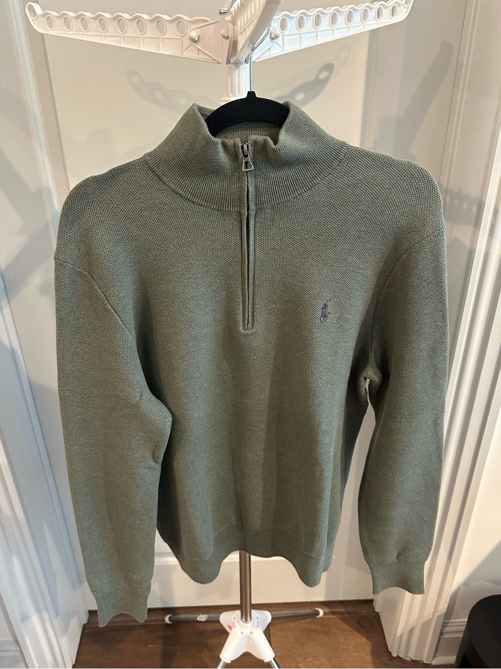 Ralph Lauren Mesh-Knit Cotton Quarter-Zip Sweater